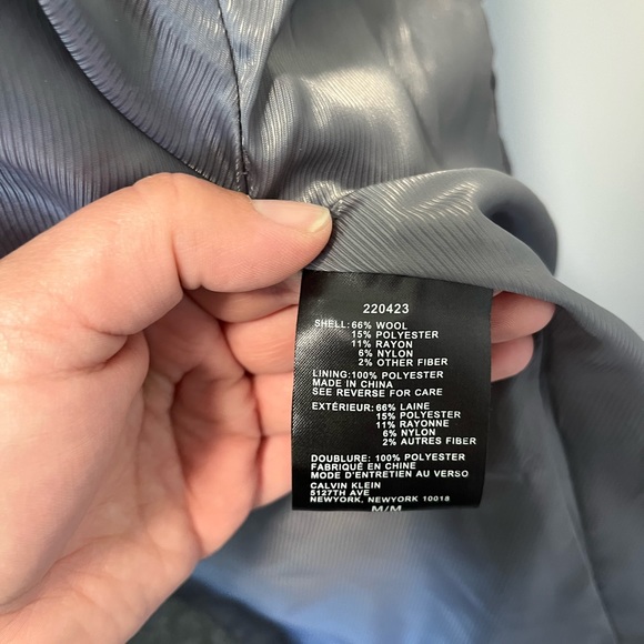 Calvin Klein Wool Trench Coat - Picture 6 of 8